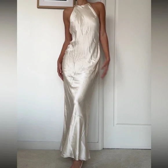 NWT Reformation Jeany Silk Dress - Fior Di Latte - Size Medium - Picture 3 of 9